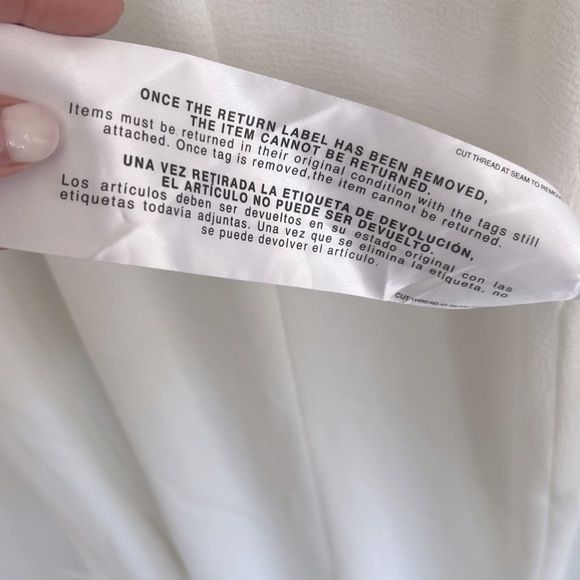 DRESS THE POPULATION Iris Slit Plunge White Gown Dress size small - Picture 8 of 12